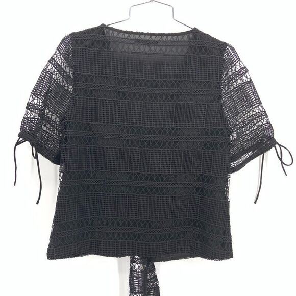 Tularosa Crochet Lace‎ Blouse Womens S Revolve Black Button Dainty Coquette NWOT - Picture 2 of 9